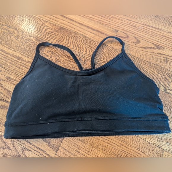 Lululemon Sz 4 Train Times Bra Black Mesh Luxtreme Sports Bra - Picture 1 of 5